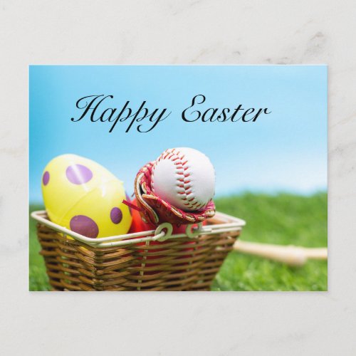 Baseball for Easter Holiday in basket Card