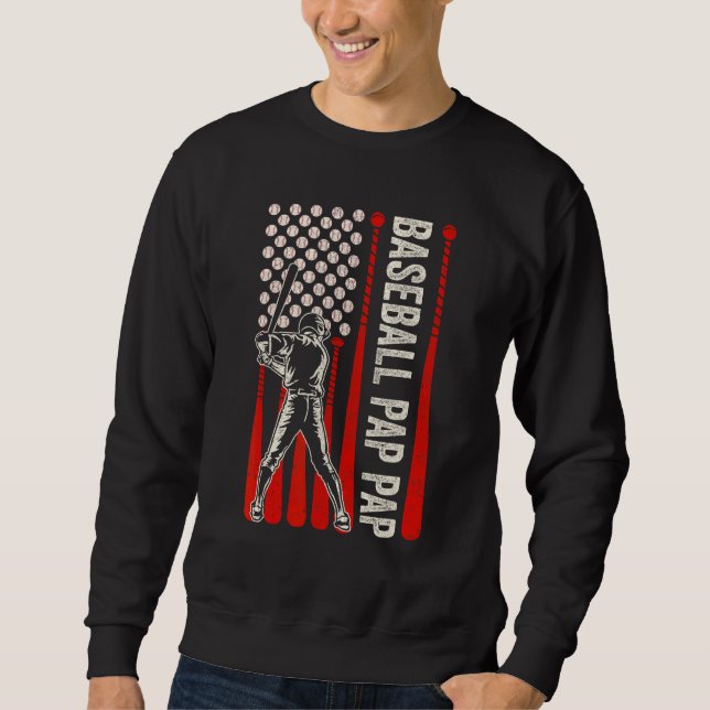 Baseball For Men Pap Pap Flag Baseball Fathers Day Sweatshirt (Front)