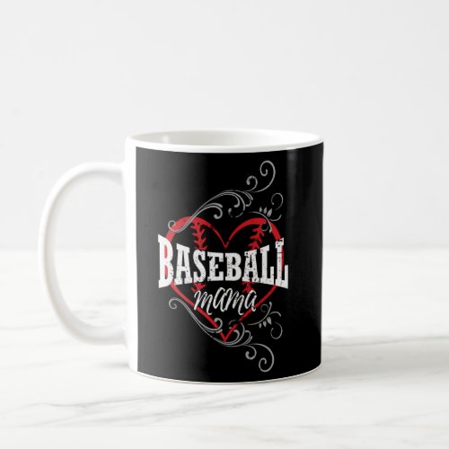 Baseball For Moms With Baseball Heart Coffee Mug