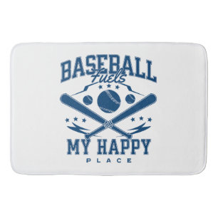 Baseball Fuels My Happy Place Bath Mat