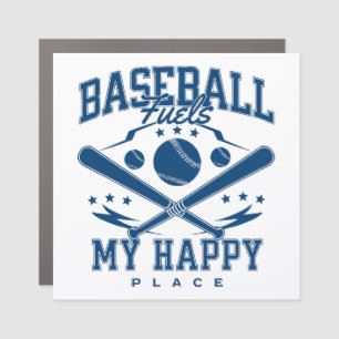 Baseball Fuels My Happy Place Car Magnet
