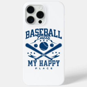 Baseball Fuels My Happy Place iPhone 15 Pro Max Case