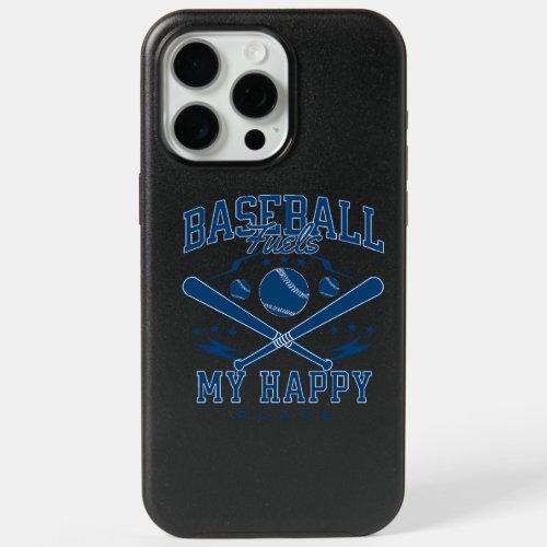 Baseball Fuels My Happy Place iPhone 15 Pro Max Case