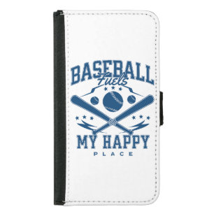 Baseball Fuels My Happy Place Samsung Galaxy S5 Wallet Case