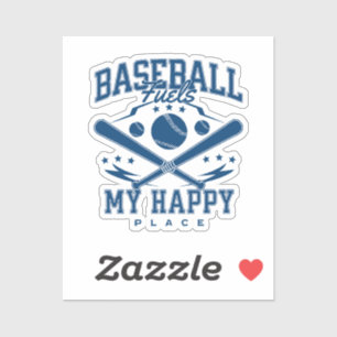 Baseball Fuels My Happy Place Sticker