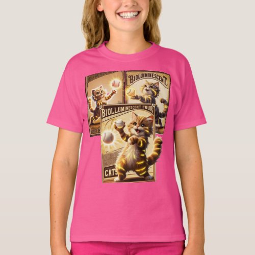 Baseball Fun with Golden Kitty T_Shirt