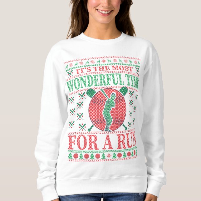  BASEBALL FUNNY CHRISTMAS QUOTES UGLY SWEATER (Front)