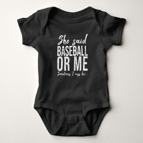 Baseball funny sports gift idea baby bodysuit