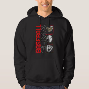 Baseball G ma Leopard Heart Grandma Mother's Day G Hoodie
