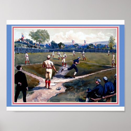 Baseball Game 1800s Louis Prang  Co Art copy Poster