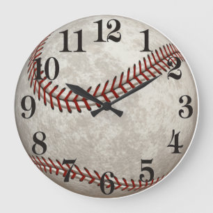 Baseball Game American Past-time Sports Large Clock