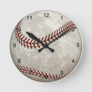 Baseball Game American Past-time Sports Round Clock