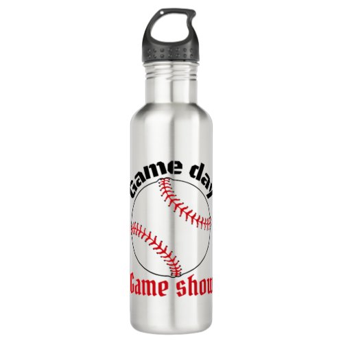 Baseball Game day game show Stainless Steel Water Bottle