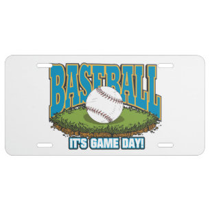 Baseball Game Day License Plate