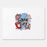Baseball Game Day Retro Tis The Season Checkered Sign