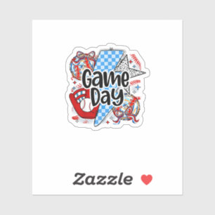 Baseball Game Day Retro Tis The Season Checkered Sticker