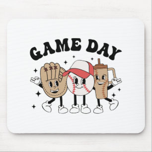 Baseball Game Day Vintage Mothers Day Women Men Ki Mouse Pad