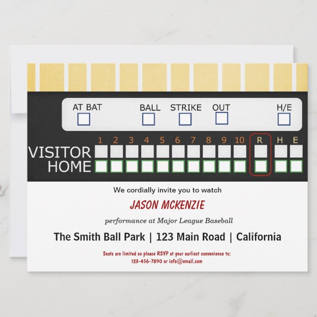 Baseball Game Invitation (Front)