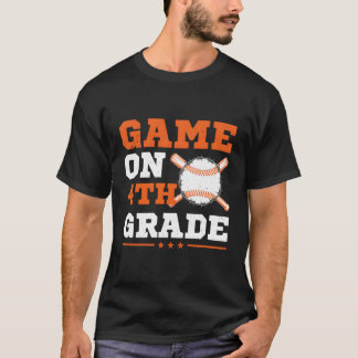 Baseball Game On 4Th Grade Back To School Cute Spo T-Shirt
