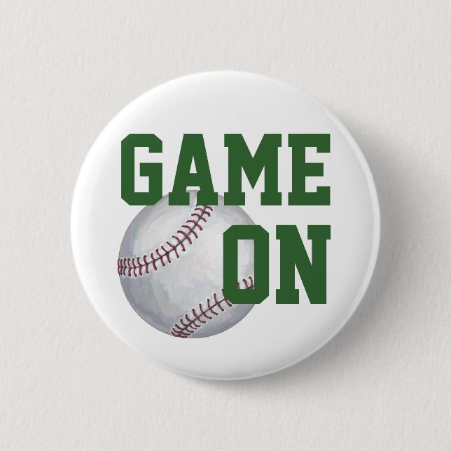 Baseball Game On Button (Front)