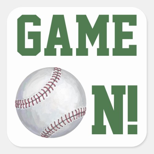 Baseball Game On Square Sticker
