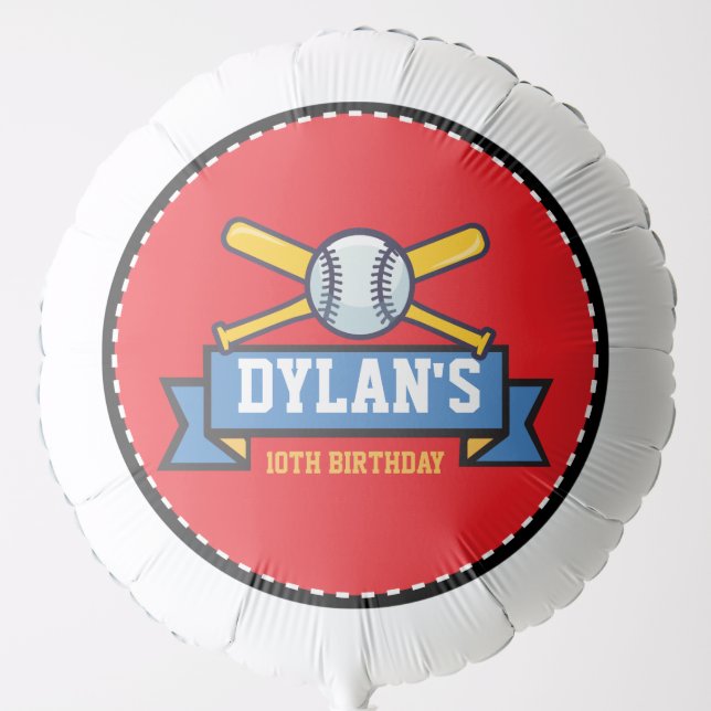 BASEBALL GAME Sports Kids Birthday Party Round Balloon (Front)