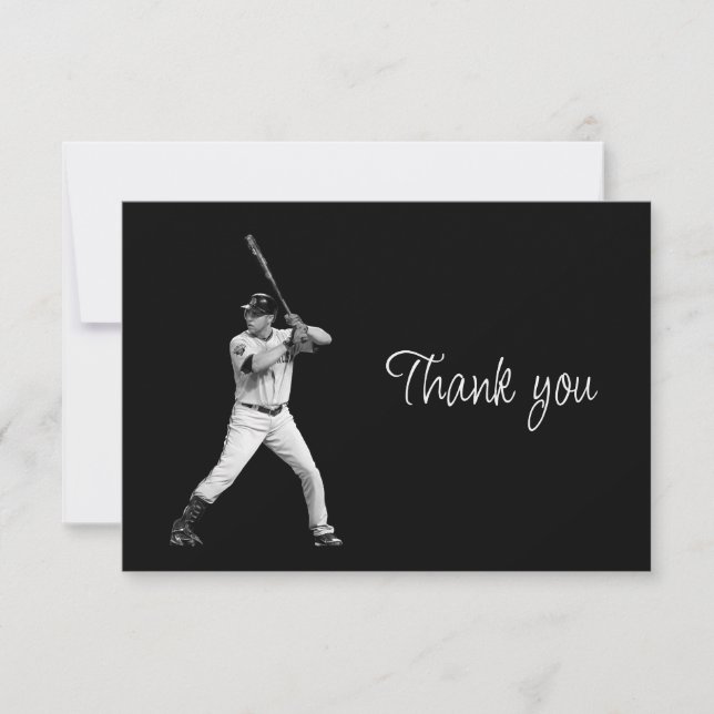 Baseball Game Thank you Card (Front)