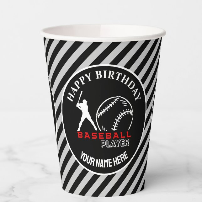  Baseball Game Themed Girls Birthday Paper Cups (Left)