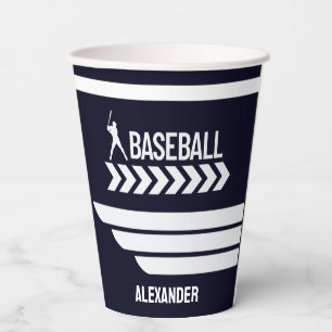 Baseball Game Themed Girls Birthday Paper Cups