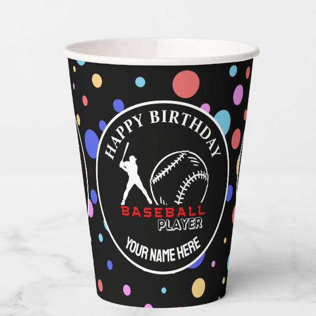  Baseball Game Themed Girls Birthday Paper Cups (Left)