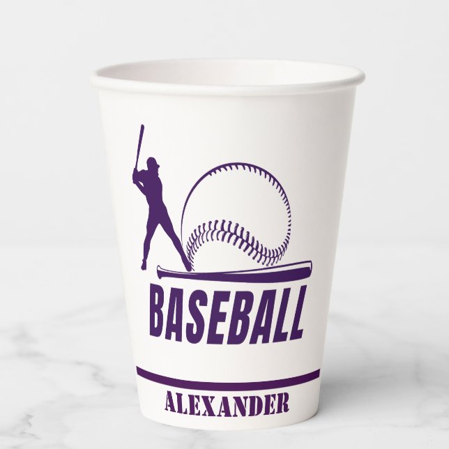  Baseball Game Themed Girls Birthday Paper Cups (Front)