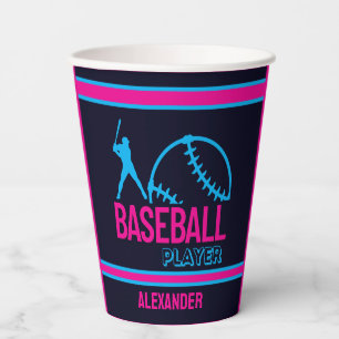  Baseball Game Themed Girls Birthday Paper Cups