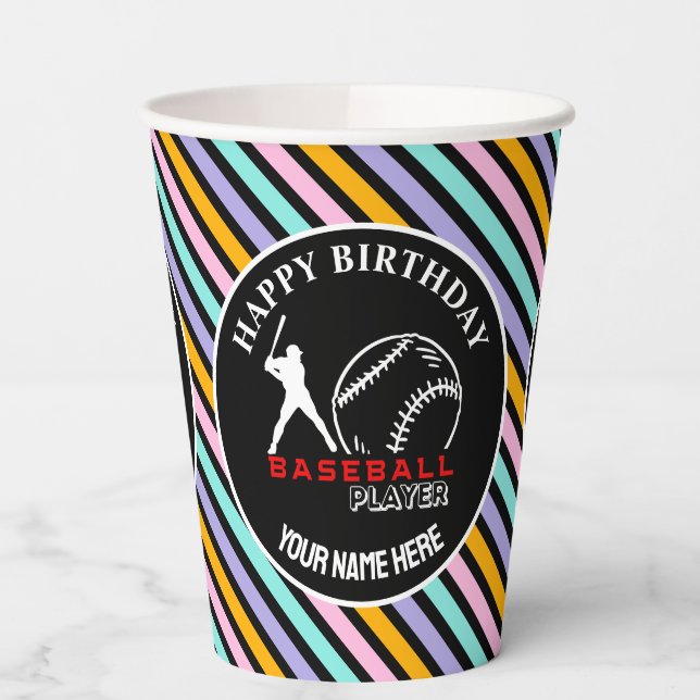  Baseball Game Themed Girls Birthday Paper Cups (Left)