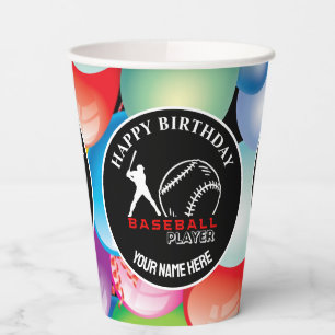  Baseball Game Themed Girls Birthday Paper Cups