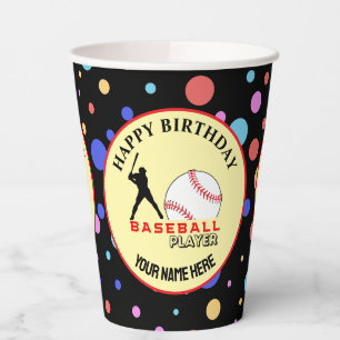 Baseball Game Themed Girls Birthday Paper Cups
