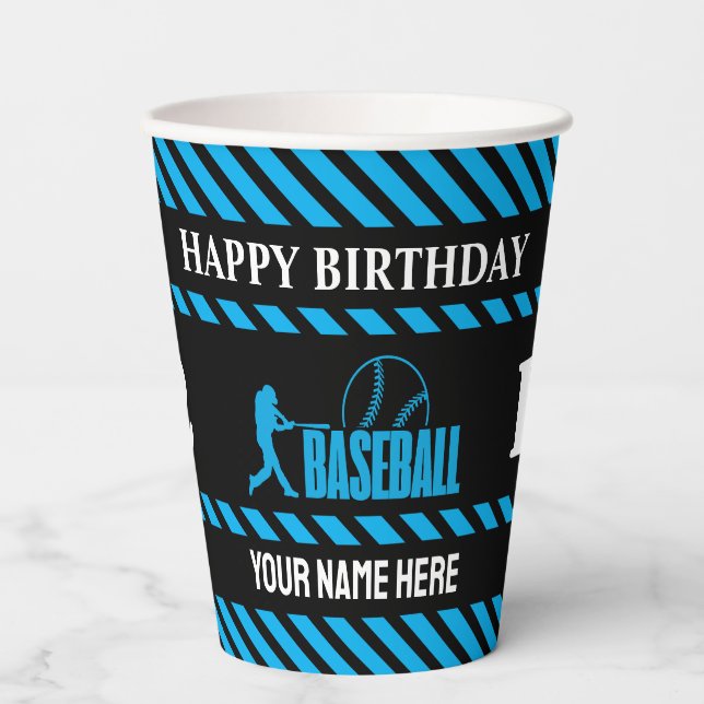  Baseball Game Themed Girls Birthday Paper Cups (Front)