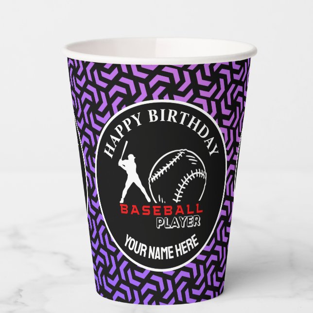  Baseball Game Themed Girls Birthday Paper Cups (Left)