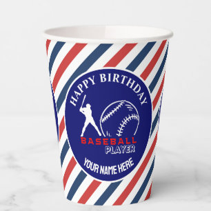  Baseball Game Themed Girls Birthday Paper Cups