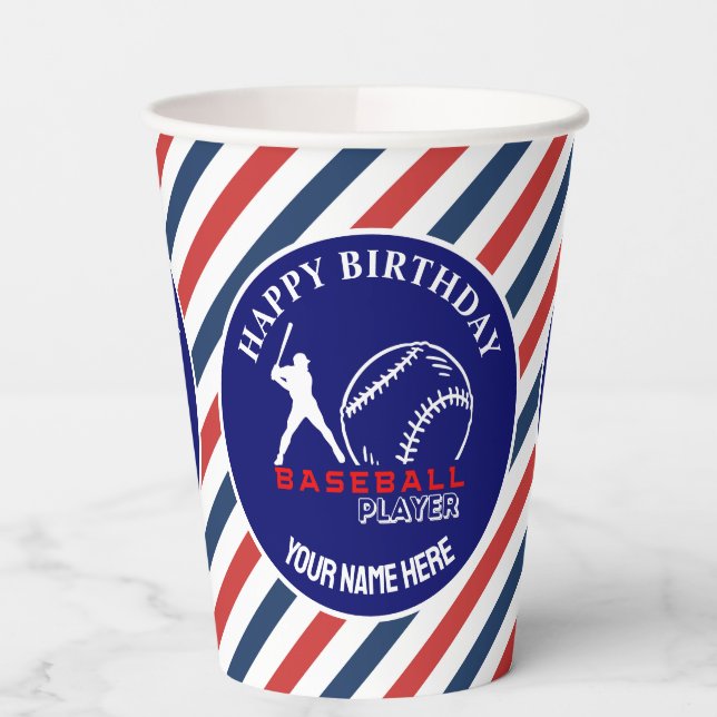  Baseball Game Themed Girls Birthday Paper Cups (Left)