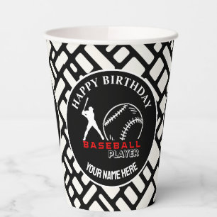  Baseball Game Themed Girls Birthday Paper Cups