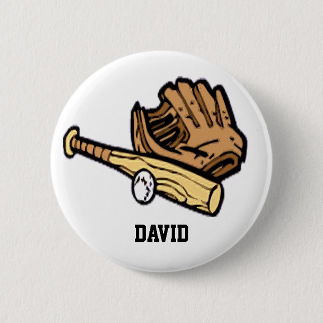 baseball gear  badge pinback button (Front)