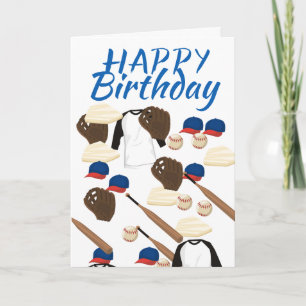 Baseball gear birthday card