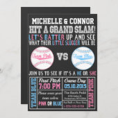 Baseball Gender Reveal Party Invitation Chalkboard (Front/Back)