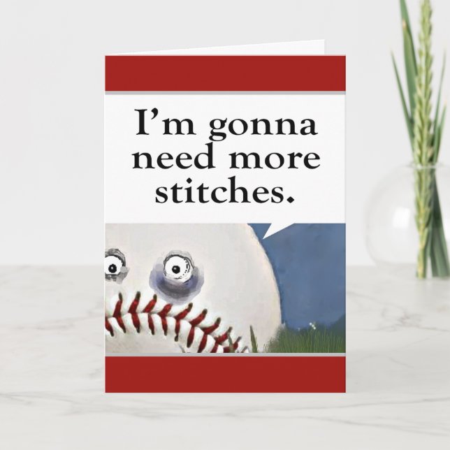 Baseball Get Well Soon Card (Front)