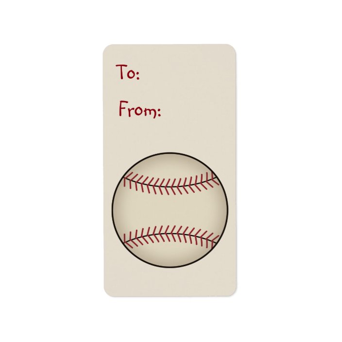 Baseball Gift Tag Label