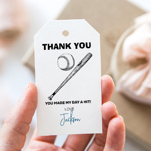 Baseball Gift Tag, Thank you tags