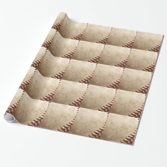 Baseball Gift Wrap For Christmas (Unrolled)