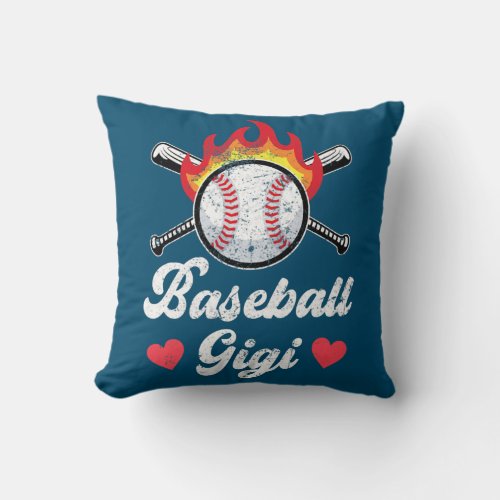 Baseball Gigi Grandma Granny Mothers Day Softball Throw Pillow