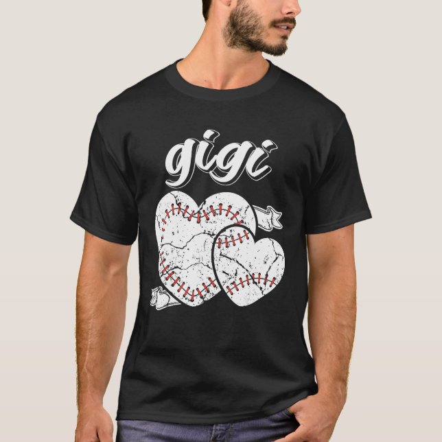 Baseball Gigi Heart Ball Cool Baseball Proud Grand T-Shirt (Front)