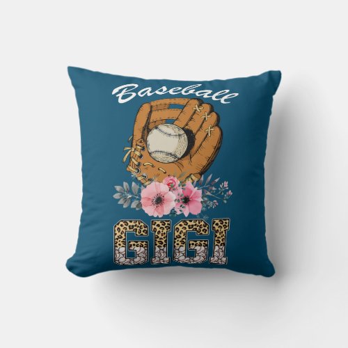 Baseball Gigi Leopard Baseball Lovers Family Throw Pillow